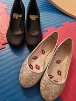 Schuhe Ballerina Silber dunkeblau Niedersachsen - Rühen Vorschau