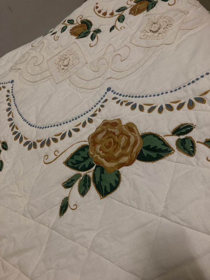 Tagesdecke XXL 290x210 Landhausstil Shabby Stepp beige in Bayreuth