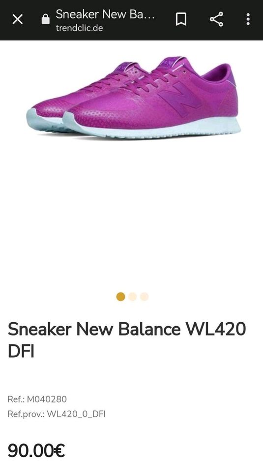 New Balance 38 Sneakers NP 90€ Halbschuhe Turnschuhe Berry WL420 in Greußen