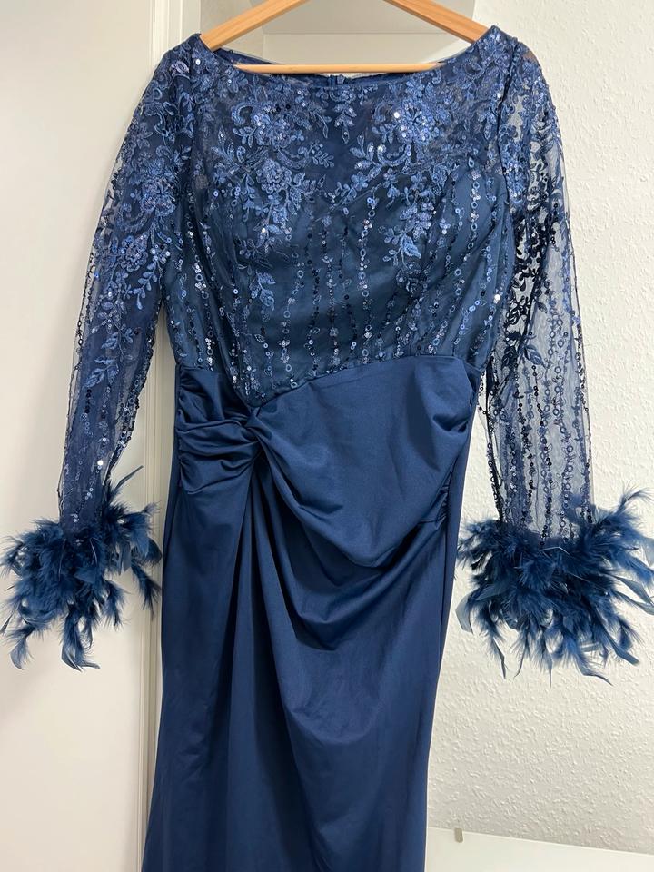 Abendkleid Abiye Elbise Stretch Kleid langarm mit Pailetten in Essen