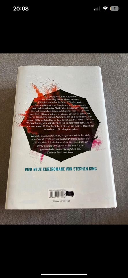 Hardcover Roman Stephen King • 4 Kurzgeschichten enthalten in Scheinfeld