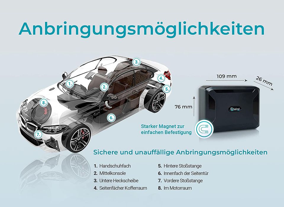 SALIND 11 GPS-Tracker Auto, Motorrad, Fahrzeuge mit Magnet in Windeck