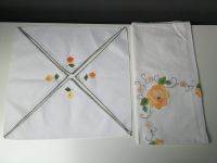 Tischdecke + 4x Servietten weiß floral Blumen orange retro Thüringen - Erfurt Vorschau