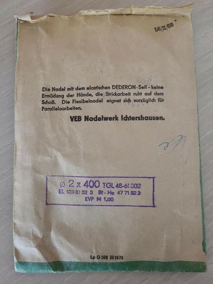 Rarität DDR Originalverpackung Flexibel-Stricknadeln in Leipzig