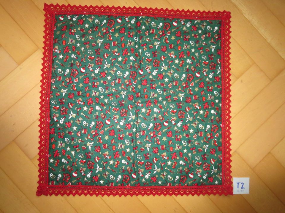 T2 Weihnachts-Tischdecke, klein 51 cm x 51 cm in Kempen