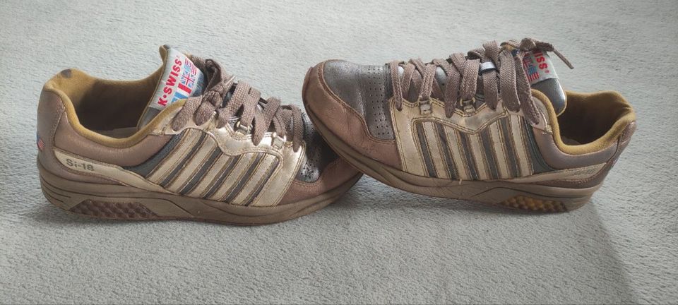 K-Swiss Schuhe Sneaker Si-18, Größe 42 braun  gold in Bremen