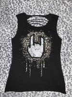 EMP Top Schwarz Leopard Rockhand Gr. L Rheinland-Pfalz - Grünstadt Vorschau