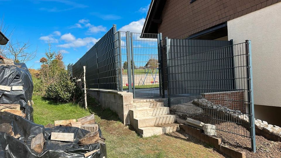 5m 10m 20m 50m 1,8m Sichtschutz Anthrazit Doppelstabmatten Zaun in Gittelde