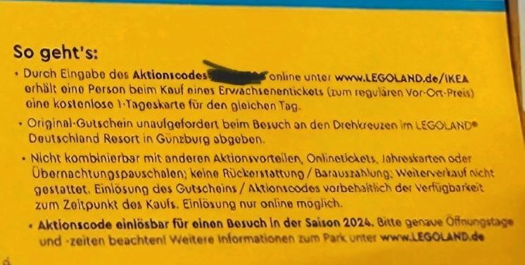 Legoland Gutschein in München