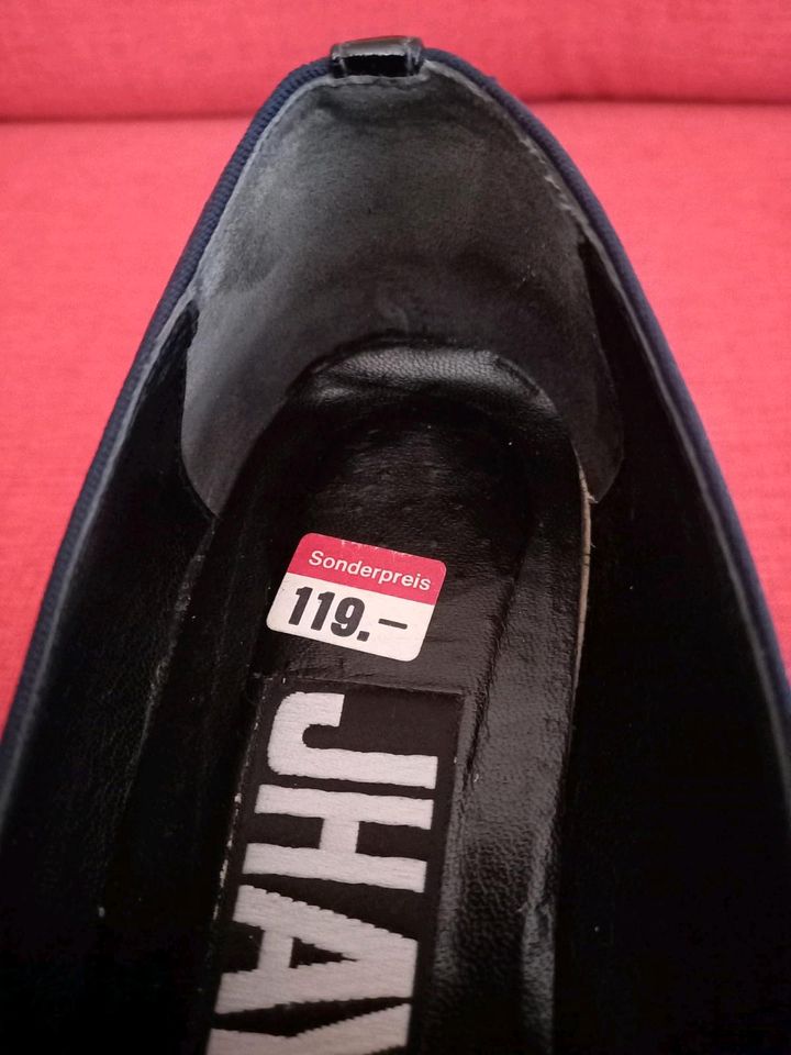 Schuhe Slipper JHAY Größe 38 1/2 dunkelblau schwarzer Absatz Jhay in Wörth Kr. Erding