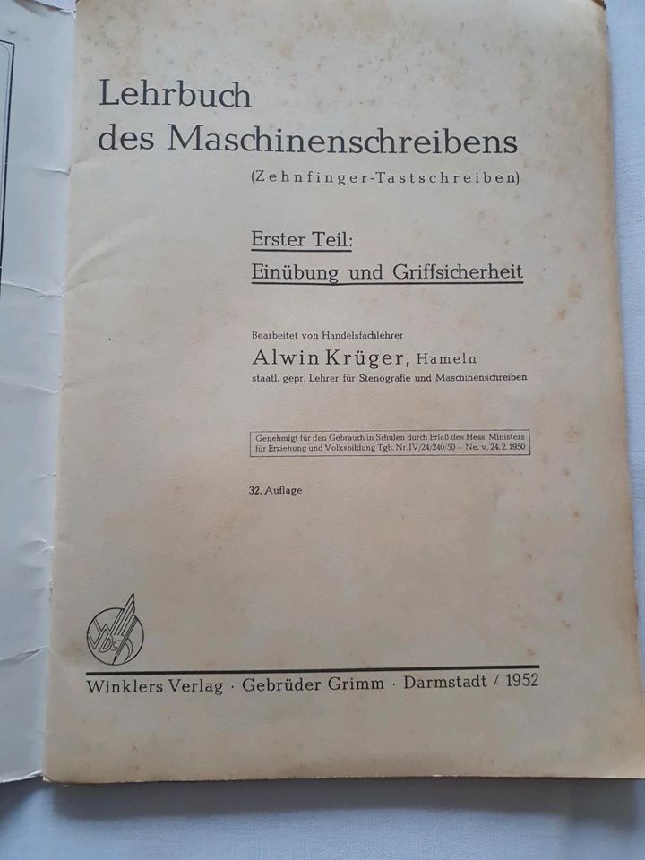 Maschinenschreiben (1952) von Alwin Krüger Teil 1 in Barnstorf