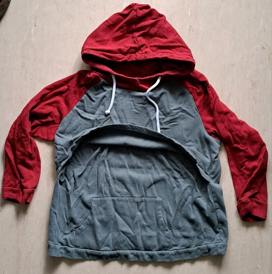 Umstandspulli, Stillpulli, Gr. 40/42, von Bonprix, grau/rot in Embsen