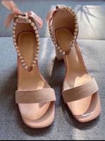 Schuhe mit Absatz / Perlen und Schleife / rosa Walle - Handelshäfen Vorschau