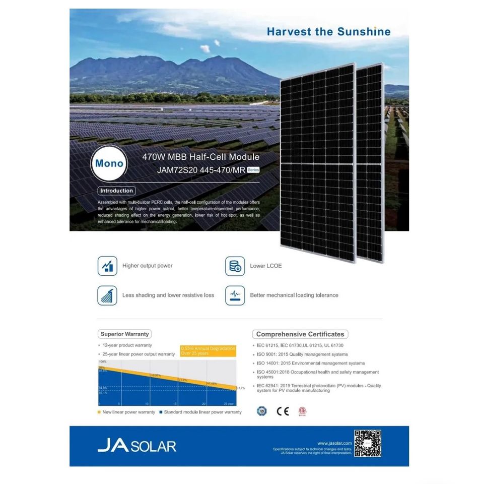 2 neue  JA Solar Panel mit jeweils 465 Watt in Schöppenstedt