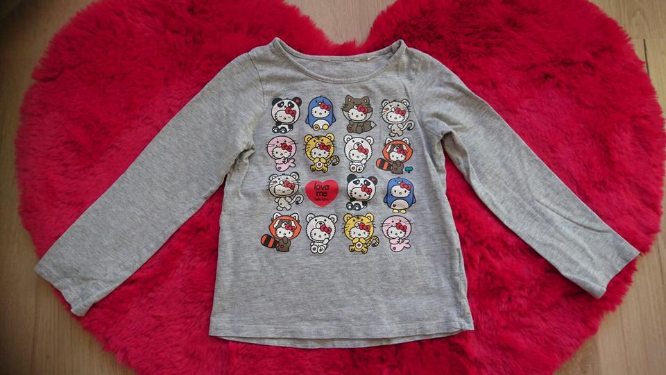 Langarmshirt weiß grau blau Hello Kitty Mädchen Gr. 110/116 in Rühen