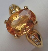 Ring aus 18kt 750 Gold mit Diamant Brillant Top Citrin ♦️♦️ 6245 Bayern - Lichtenberg (Oberfranken) Vorschau