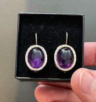 Ohrringe,Ohrhänger mit Amethyst-Cabochon,Ohrschmuck Silber Bayern - Würzburg Vorschau