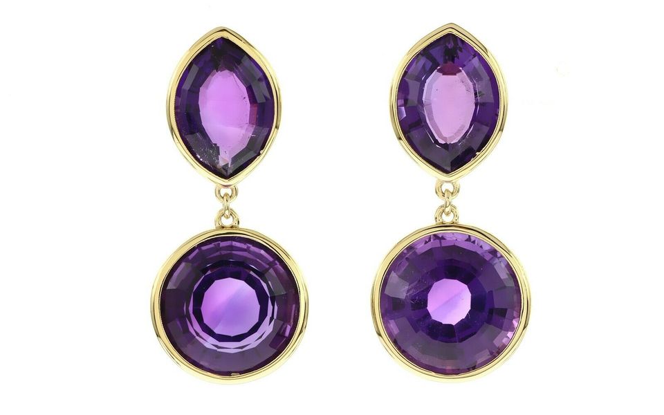 Ohrschmuck 750/- Gelbgold mit Amethyst - 70348097 in Koblenz