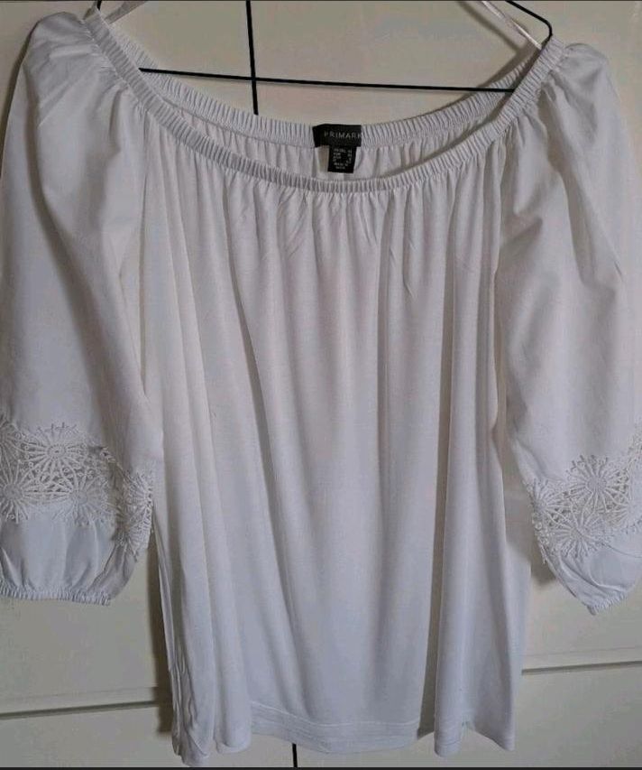 ☆☆☆BLUSE SHIRT WEISS 38 STICKEREI ☆☆☆ in Meerbusch