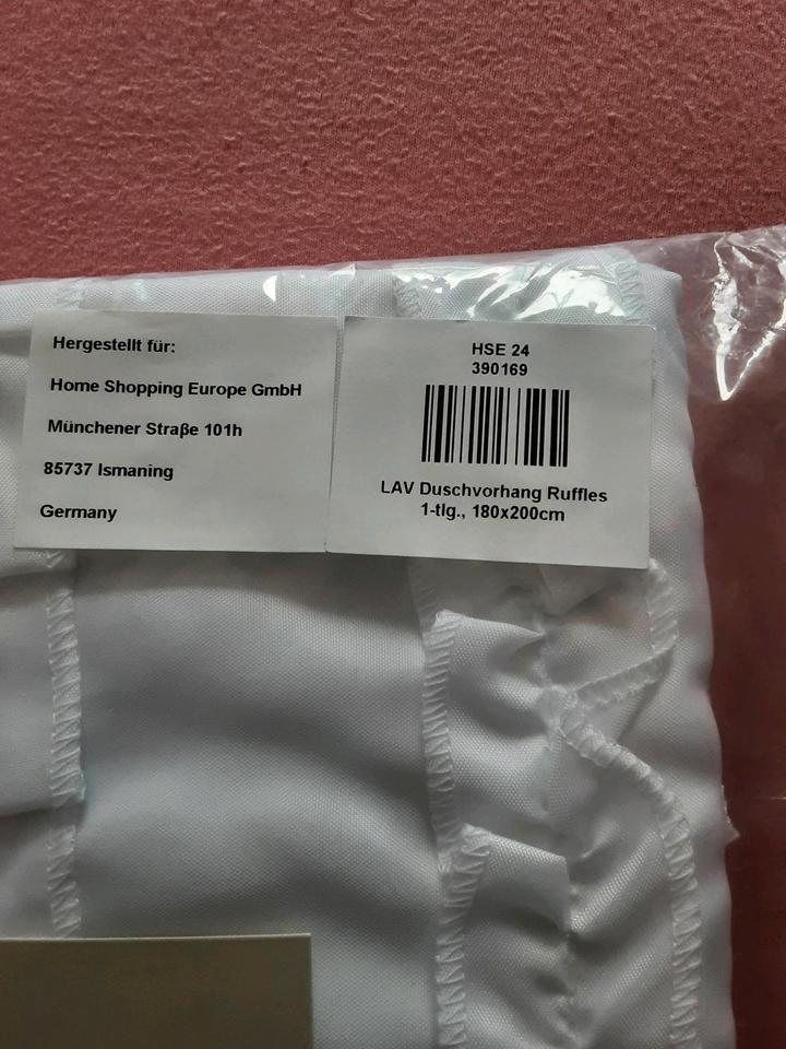Lavelle Duschvorhang ruffles 180/200 romantisch neu Weiß in Auerbach in der Oberpfalz