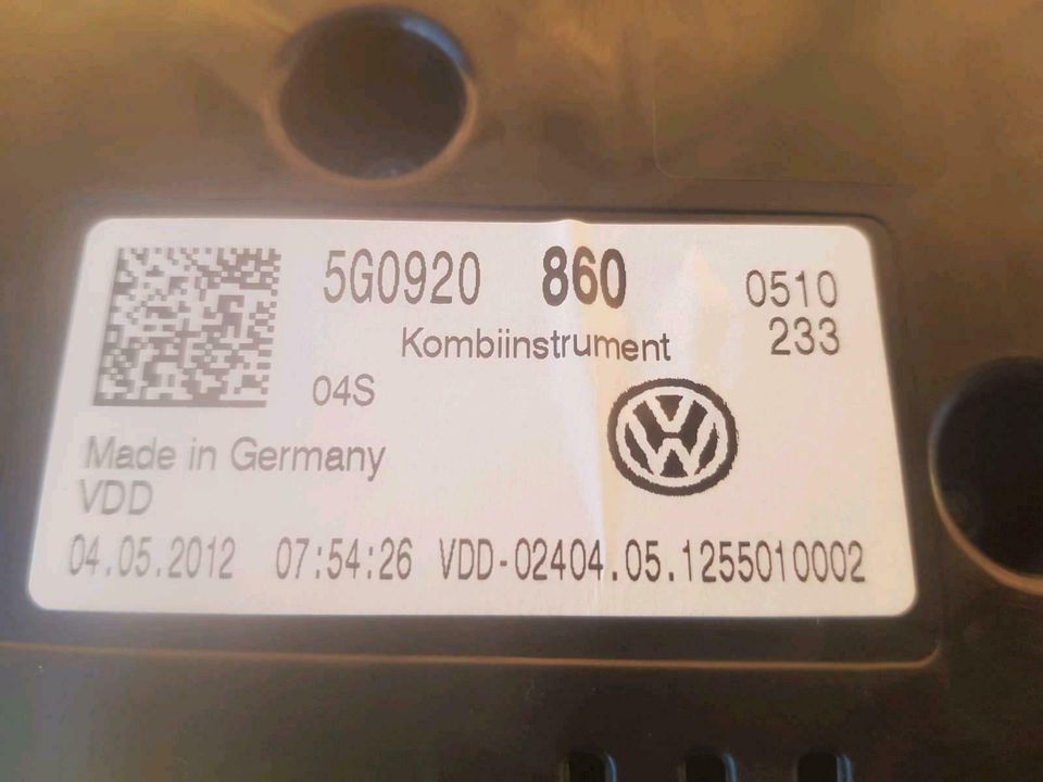 VW Golf7 Golf 7 Kombiinstrument Tacho 5G1920754 5G0920860 in Erfurt