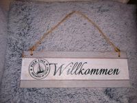 Shabby Chic Türschild Willkommen Boot Segelboot grau weiß Niedersachsen - Peine Vorschau