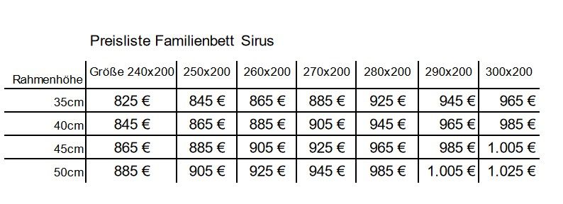 ✨ Neu Familienbett Sirus von 260x200cm Breite /massiv Wildeiche✨ in Lorup