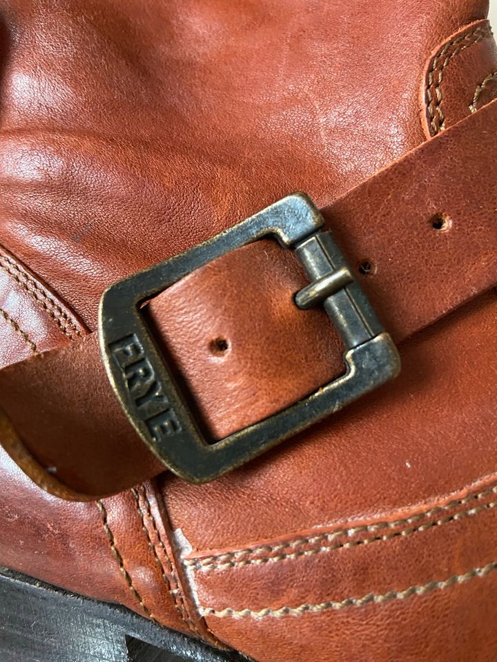 Frye Echtleder Stiefel braun rot Größe 39,5 in Schwabenheim an der Selz