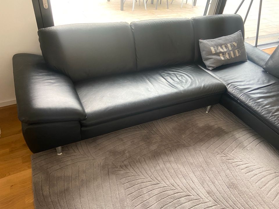 Absolut hochwertiges Echtleder Sofa schwarz, hoher NP in Verl