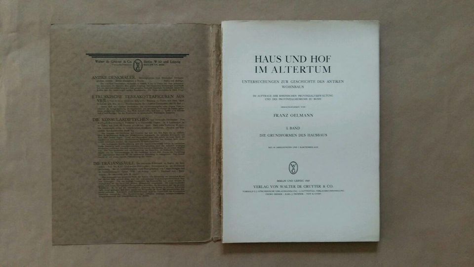 HAUS UND HOF IM ALTERTUM Buch Leipzig 1927 antik rarität Sammler in Weil am Rhein
