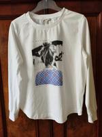 EDC Esprit Damen Langarm T - Shirt Gr. L  Bluse weiß mit Motiv Sachsen - Görlitz Vorschau