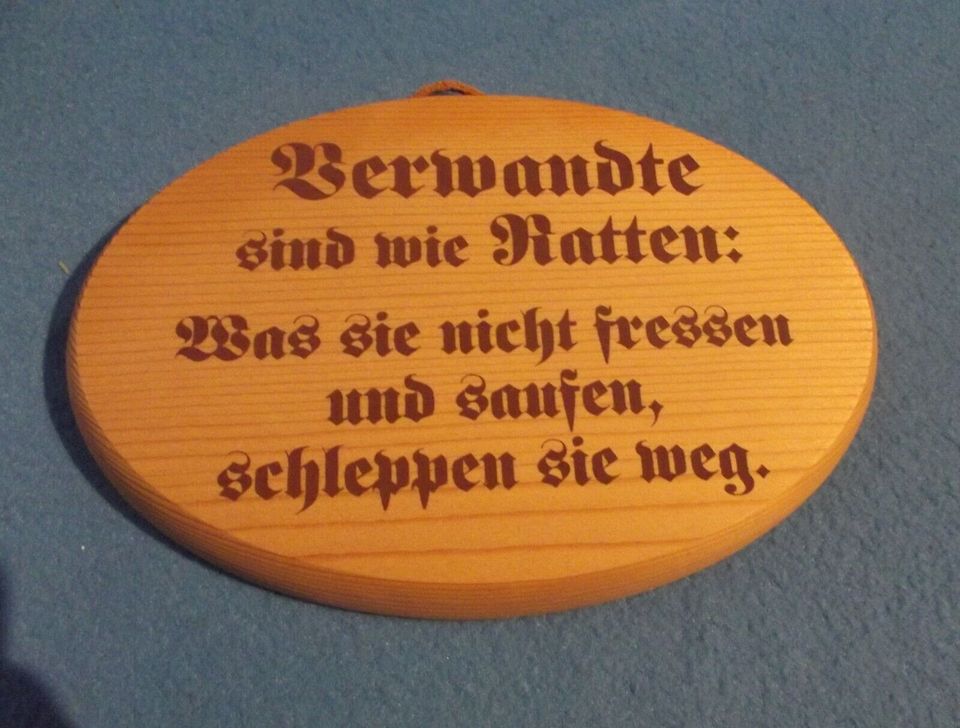 Holzbrettchen mit Spruch Wandbild mit Aufhänger in Geldern