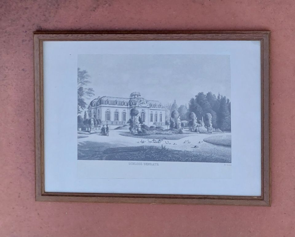Altes Wandbild, Schloss Benrath, gerahmt, ca. 30 cm x ca. 21 cm in Bonn