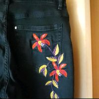 Jeans, Skinny mit Stickerei, Gr. 38, schwarz/anthrazit, Baumwolle Hessen - Mücke Vorschau