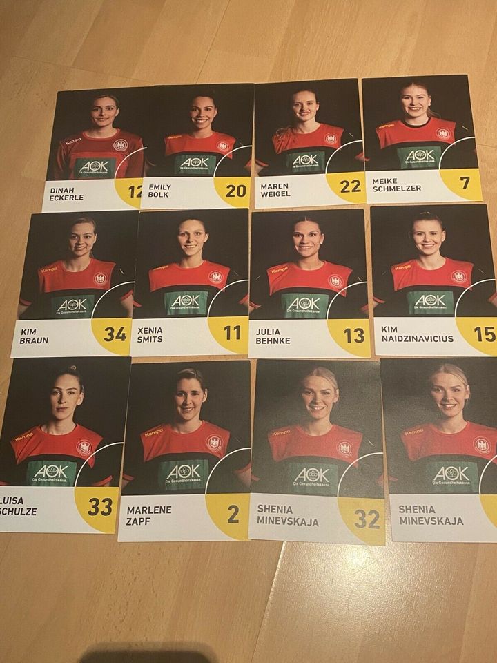 Autogrammkarten DHB Handball Frauen Nationalmannschaft in Reutlingen