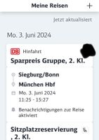 2x ICE Siegburg - München Hin- und zurück Rheinland-Pfalz - Asbach Vorschau