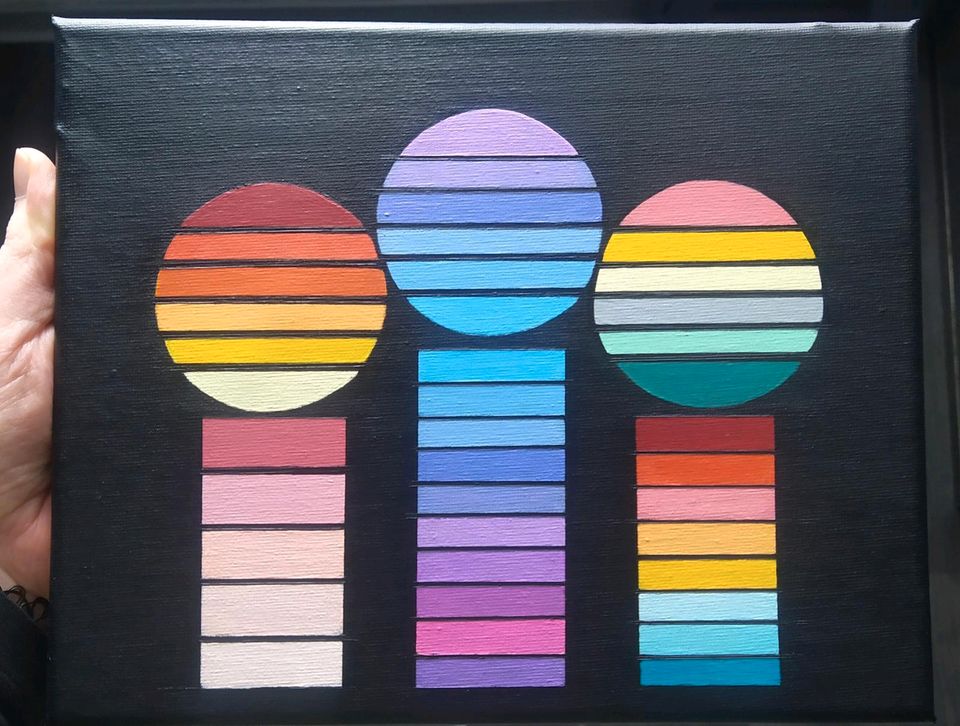 Unikat 25 x 20 cm handgemaltes Acryl Gemälde Vaporwave People in Bremen