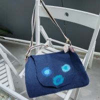 Handmade Filz Tasche aus feiner Merinowolle in blau Brandenburg - Wusterwitz Vorschau