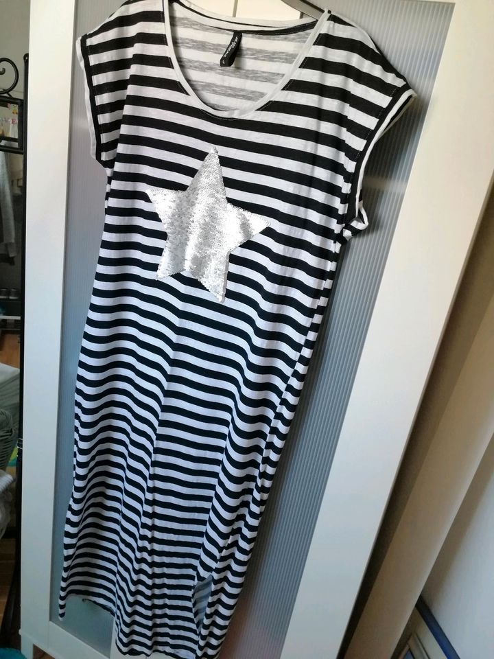 Neues Kleid, Shirt Kleid, schwarz/weiß gestreift, L/XL 40/42/44 in Mainaschaff