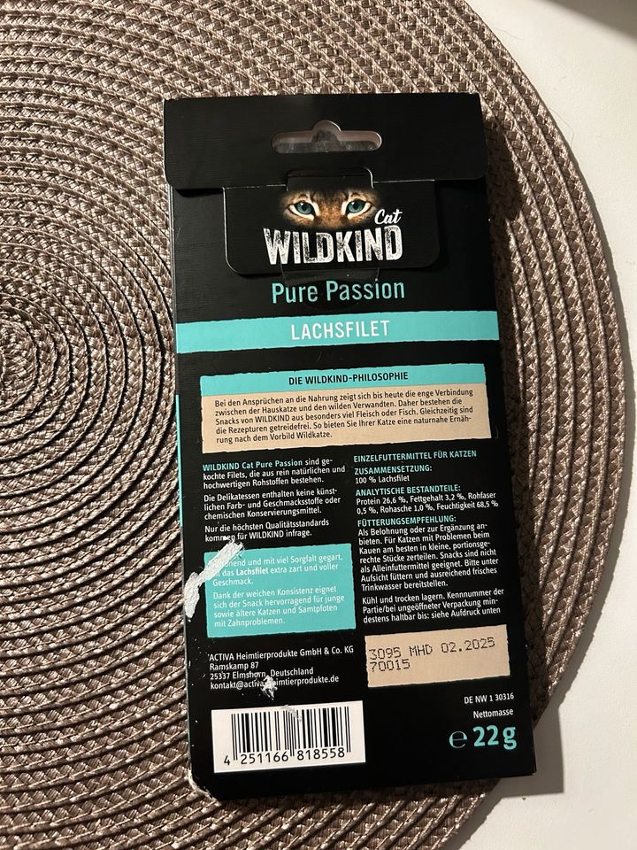 Wildkind Cat Pure Passion 100% Lachsfilet Futterhaus NEU Snack in Berlin