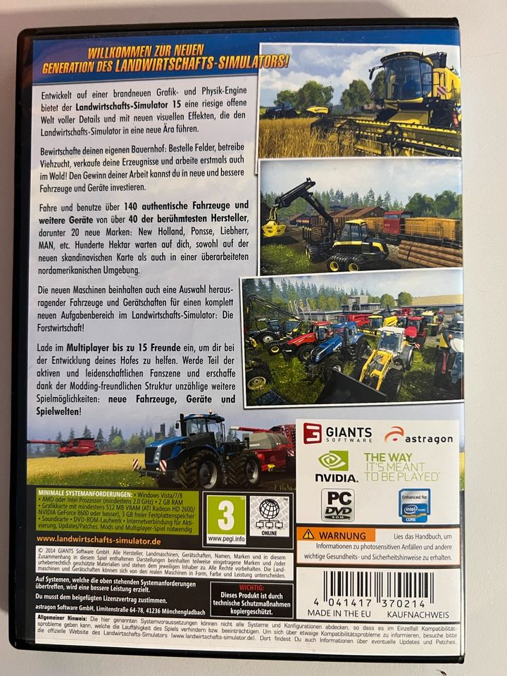 Verkaufe Landwirtschafts Simulator 15 PC Spiel mit Code in Zülpich