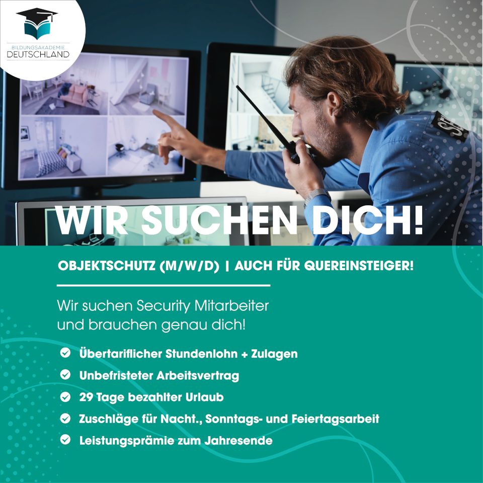 OBJEKTSCHUTZ SECURITY! (m/w/d)| Auch für Quereinsteiger!!|job|security|quereinsteiger|sicherheitsmitarbeiter|vollzeit in Saarbrücken