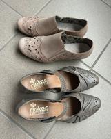 2 paar Rieker Damen Leder Schuhe Gr.38 & 39 beige & grau Köln - Blumenberg Vorschau