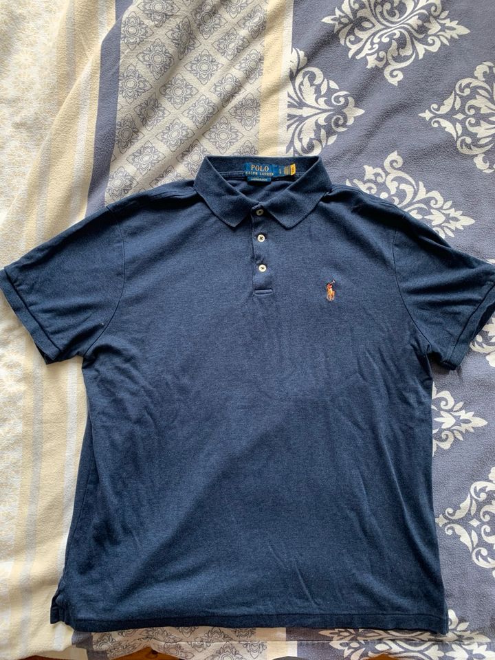 Polo Ralph Lauren - Poloshirts blau Custom Slim Fit in Berlin