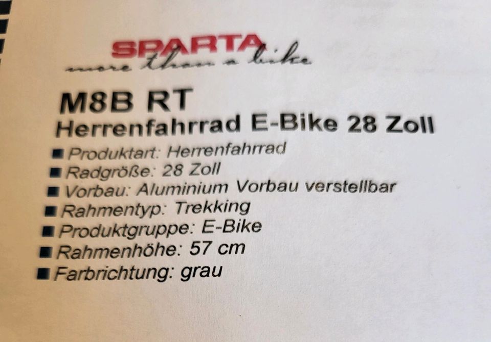 Sparta M8B RT Herren und Damen Trekking E Bike in Haselünne