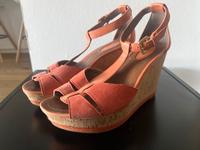 Marc O‘Polo Schuhe Sandale Keilabsatz  Kork orange Lachs apricot Frankfurt am Main - Seckbach Vorschau