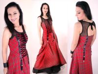 Kleid LIP SERVICE ca. Gr.M rot kariert mit Tüll Punk Gothic WGT Leipzig - Engelsdorf Vorschau