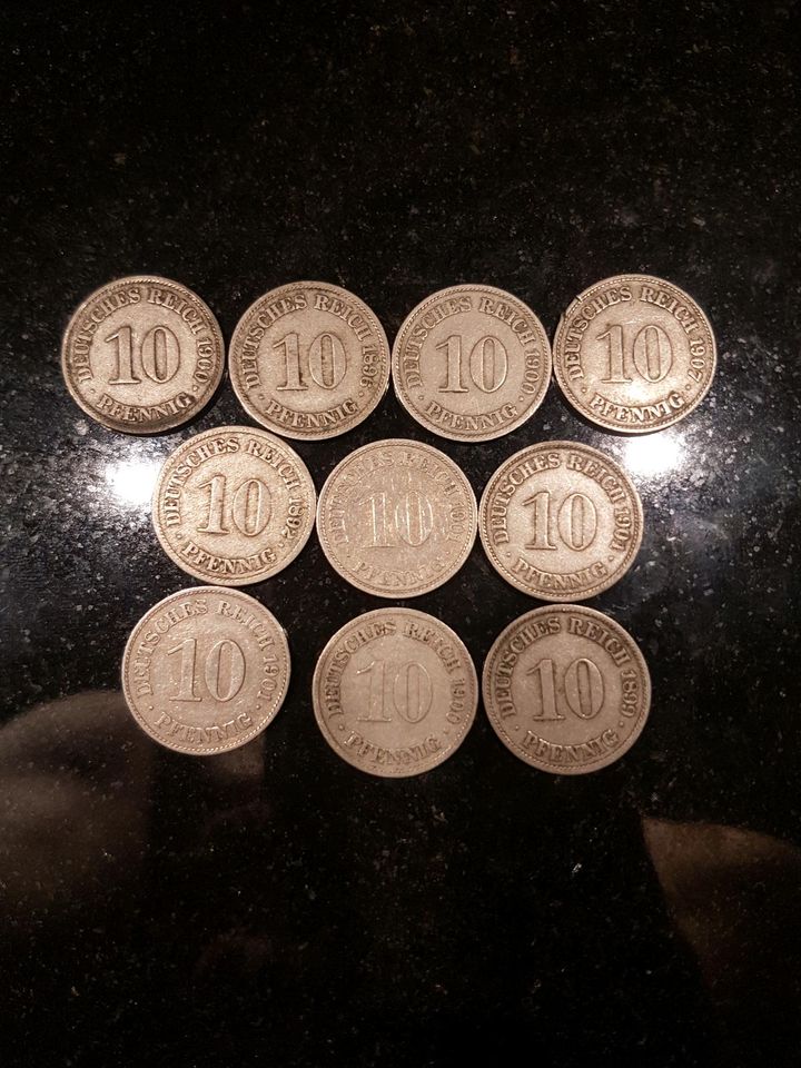 10 x 10 Pfennig Kaiserreich in Nürnberg (Mittelfr)