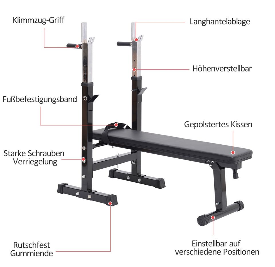 Multifunktion Hantelbank Kraftstation Trainingsbank mit Dip in Kassel