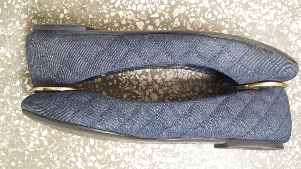 Tory Burch Reva Quinn Quilted Ballerina Flat Denim Gr. 8M in Marklohe